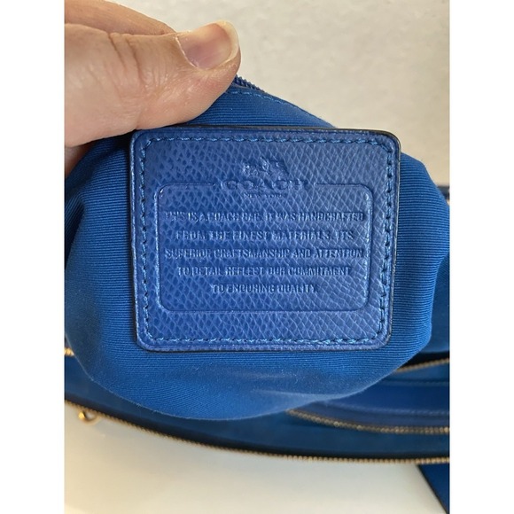 Coach F36606 Christie Carryall Crossbody HandBag Purse Blue Crossgrain Leather - Picture 13 of 16